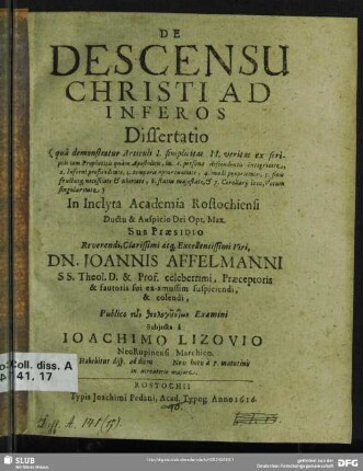 De Descensu Christi Ad Inferos