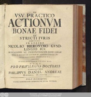 De Vsv Practico Actionvm Bonae Fidei Et Stricti Ivris