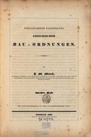 Supplement zu Carl Normand's vergleichender Darstellung der architektonischen Ordnungen der Griechen und Römer und der Neueren Baumeister, 2