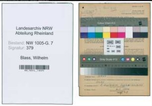 Entnazifizierung Wilhelm Blass , geb. 28.12.1897 (Mechaniker)