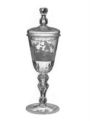 Deckelpokal (mit Feldlager-Darstellung) aus Schloß Moritzburg
