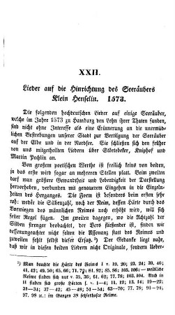 Lieder auf die Hinrichtung des Seeräubers Klein Henselin 1573