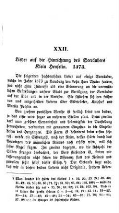 Lieder auf die Hinrichtung des Seeräubers Klein Henselin 1573