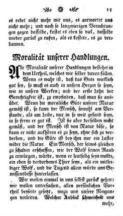 Moralität unserer Handlungen