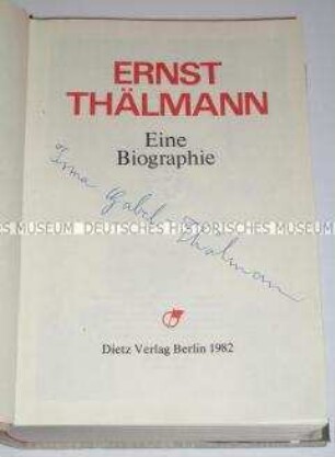Biografie über Ernst Thälmann