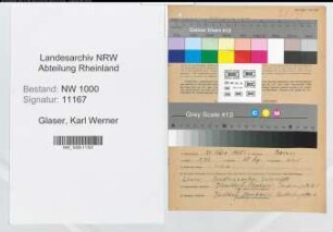 Entnazifizierung Karl Werner Glaser, geb. 20.03.1908 (Konsistorialrat)
