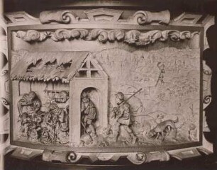 Relief von einem Taufstein