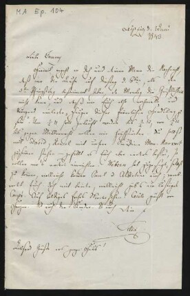 Brief an Fanny Hensel : 01.06.1843