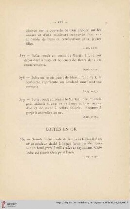 Boites en Or (Nr. 580 - 587)