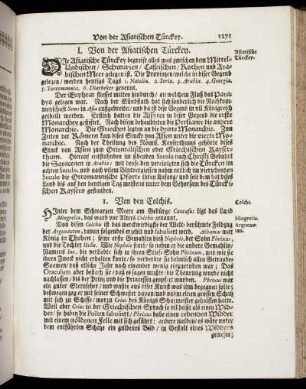 I. Von der Asiatischen Türckey.