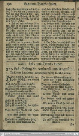 XXIII. Lob-und Danck-Lieder
