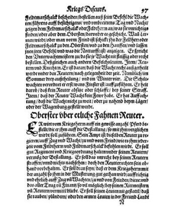 Oberster vber etliche Fahnen Reuter.