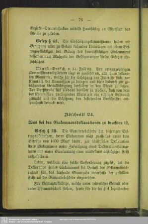 Abschnitt 24. Was bei den Einkommensdeklarationen zu beachten ist