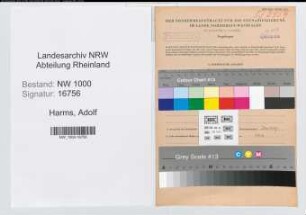 Entnazifizierung Adolf Harms, geb. 10.10.1919 (Zollassistent)