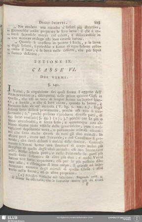 Sezione IX. Classe VI. Dei Vermi