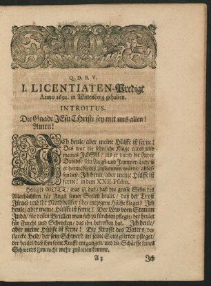 I. Licentiaten-Predigt