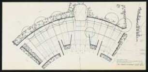 Bundesgartenschau 1971, Köln: Tanzbrunnen Überdachung Zuschauerplätze am Musikpavillon 1:200