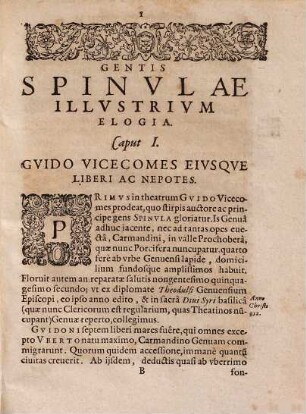 Gentis Spinvlae Illvstrivm Elogia