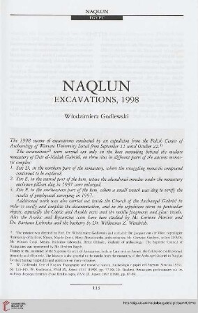 10: Naqlun : excavations, 1998