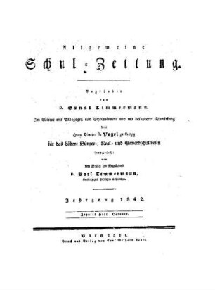 Titelblatt für October 1842 (Heft 156 - 173)