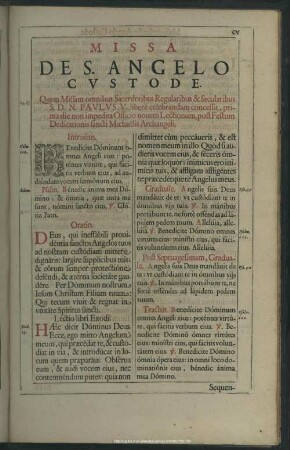 Missa De S. Angelo Custode