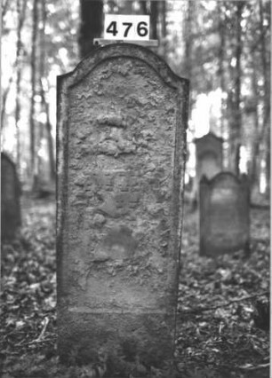 Grabstein 476 (Index: 99900951) Material: Sandstein Zustand: völlig verwittert Maße HxBxT: 130x48x15 cm Beschreibung: Stele mit Konvexbogenabschluss Besonderheit: Identifizierung nach Gräberverzeichnis: Grabstein 476