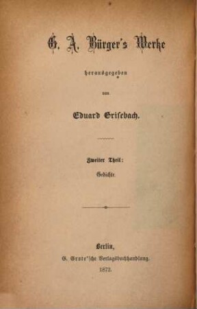 Werke herausgegeben von Eduard Grisebach : (Grote'sche Octav-Classiker-Ausgaben). 2