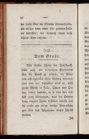 [ B) Von der Fechtkunst auf den Stoß.]