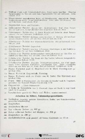 Arbeiten in Silber, Schmuckgegenstände (Nr. 484-569a)