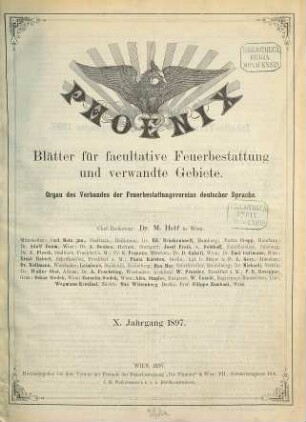 Phoenix : Blätter für wahlfreie Feuerbestattung und verwandte Gebiete. 10. 1897