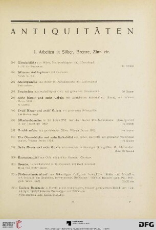 Antiquitäten (Nr. 290-640)