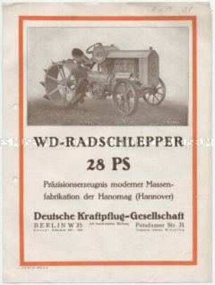 Schlepper der Deutschen Kraftpflug-Gesellschaft