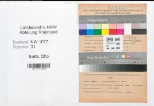 Entnazifizierung Otto Bartz , geb. 25.09.1912 (Kaufmann)