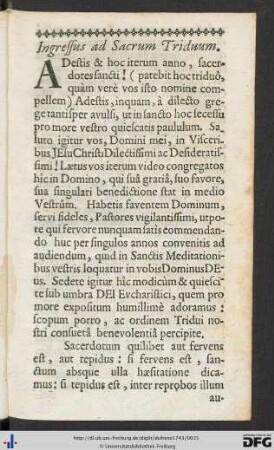 Ingressus ad Sacrum Triduum.