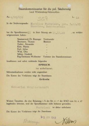 Fuchsloch, Karoline