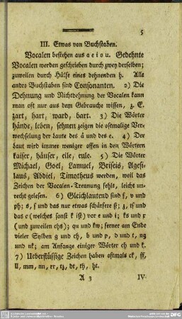 III. Etwas von Buchstaben
