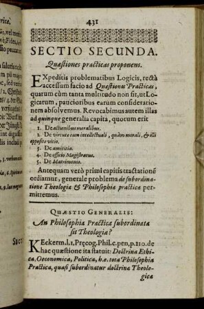 Sectio Secunda. Quæstiones practicas proponens.