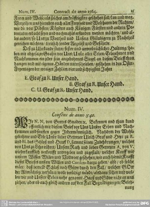 Num. IV. Consens de anno 1540