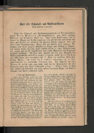 Gute alte Schwänke und Volksanekdoten.