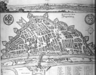 Regensburg, Ansicht nach Merian, Topogr. Bavariae