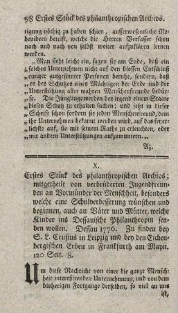 Philanthropisches Archiv. St.1.