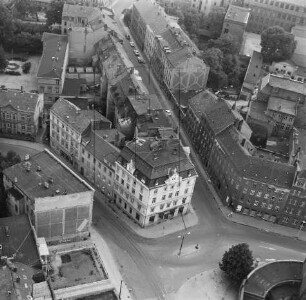 Gebäude am Postplatz in Görlitz : Blickrichtung Süden in die Konsulstraße