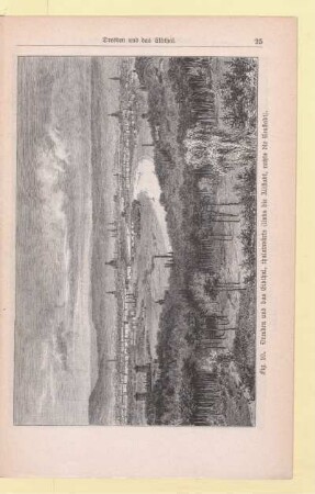 Dresden und das Elbthal, thalabwärts (links die Altstadt, rechts die Neustadt)
