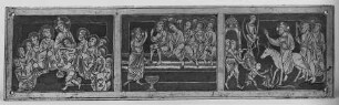 Fragmente eines Altarretabels — Einzug Jesu in Jerusalem, Fußwaschung der Apostel und letztes Abendmahl