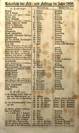 Kalender für katholische Christen : auf d. Jahr ... 1850