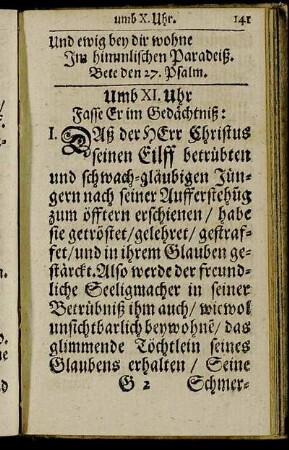 Umb XI. Uhr. - Umb XII. Uhr.