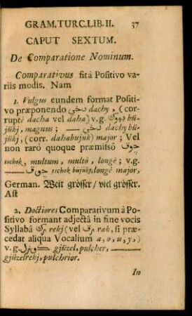 Caput Sextum. De Comparatione Nominum.