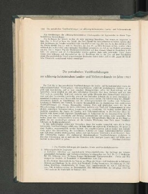 Die periodischen Veröffentlichungen zur schleswig-holsteinischen Landes- und Volkstumskunde im Jahre 1963.