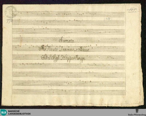 Sonatas - Mus. Hs. 774 : fl, b; G