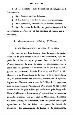 I. Gouvernement, milice, tribunaux